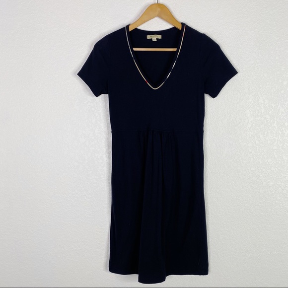 Burberry Dresses & Skirts - Burberry Black Nova Check Trim Short Sleeve Dress